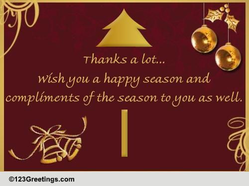 Holiday Thank You Wish... Free Holiday Thank You eCards, Greeting Cards ...