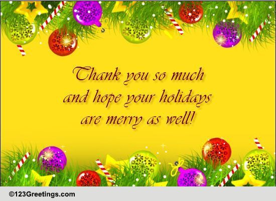 Holiday Special Thank You... Free Holiday Thank You eCards | 123 Greetings
