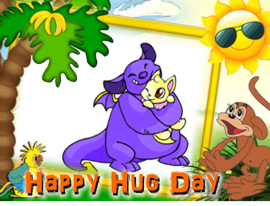 A Cute Hug Day Card.