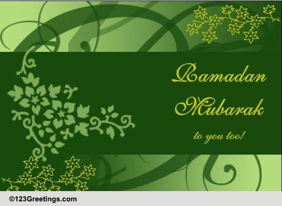 Thank You For Warm Ramadan Greetings.
