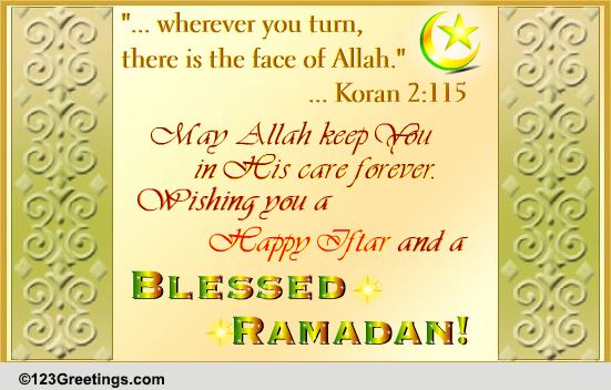 Wishing You A Blessed Ramadan! Free Ramadan Mubarak eCards | 123 Greetings