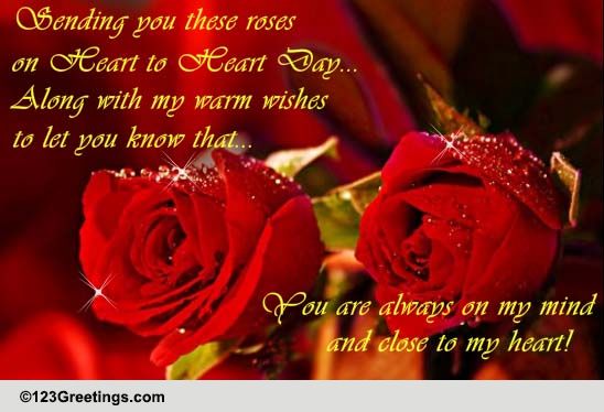 Sending Love On Heart To Heart Day..