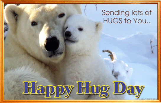 A Cute Polar Bear Hug Day Card.