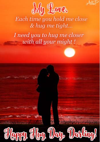 Romantic Hugs For My Darling! Free Hug Day eCards, Greeting Cards | 123 ...