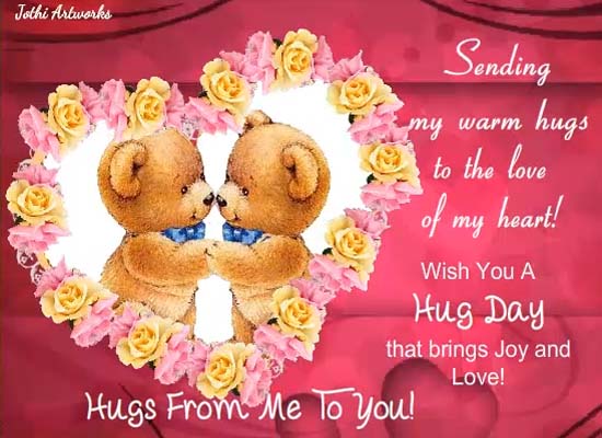 Hugs For The Close One! Free Hug Day eCards, Greeting Cards | 123 Greetings