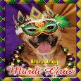 Doggy Celebrating Mardi Gras.