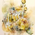Yellow Floral Valentine’s Day Card.