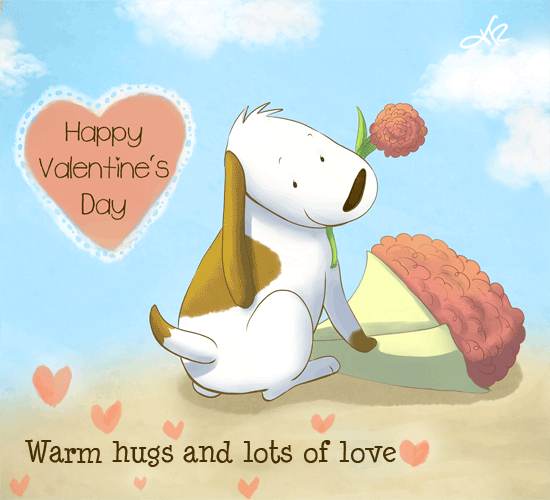 Valentine Pup. Free Happy Valentine's Day eCards, Greeting Cards | 123