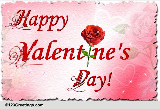 A Red Rose On Valentine's Day! Free Happy Valentine's Day eCards | 123 ...