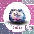 Hedgehog Valentine’s Day Card.