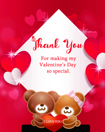 Teddy Cute Thank You Valentine’s Day.