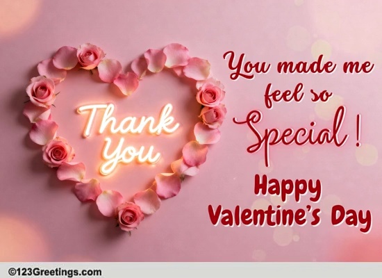 Beautiful Valentine Thank You Ecard
