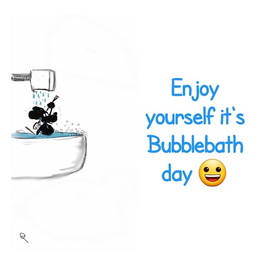 Cute Card For Bubble Bath  Day.