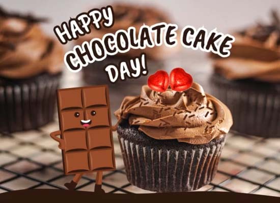 Cute Chocolate Cake Day Wishes.