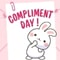 Cute Bunny Ecard On Compliment Day.