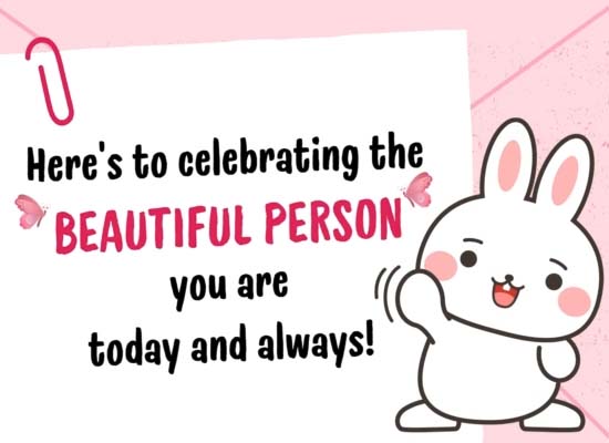 Cute Bunny Ecard On Compliment Day.