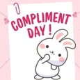Cute Bunny Ecard On Compliment Day.