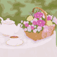 A Cup Of Tea And Flowers For You.