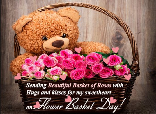 Beautiful Rose Basket With Hugs...