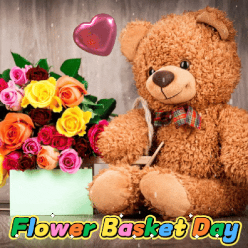 Flower Basket Day Card For You.