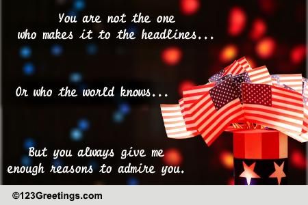 I Admire You...