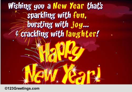 Fun, Joy 'N Laughter On New Year! Free Celebrations eCards | 123 Greetings