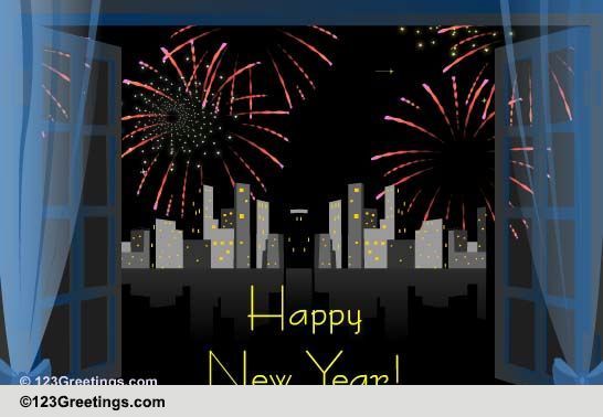 Sparkling Fireworks Of New Year.