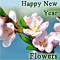 Happy New Year Wish With Flowers.