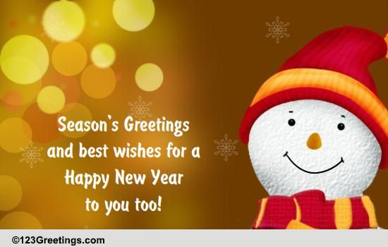 Season's Greetings Thankful Wish...