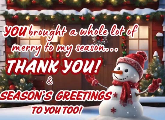 Sesaons Greetings Ultimate Thank You.