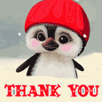 Thank You With Cute Penguin