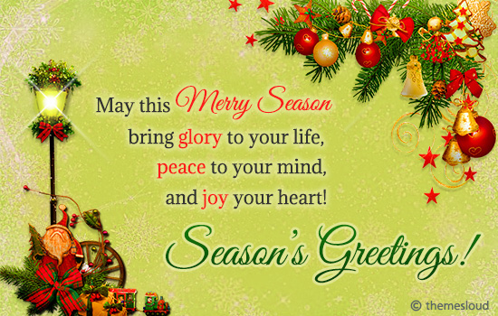 Merry Season With Glory, Peace & Joy!