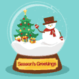 Season’s Greetings In A Snow Globe.