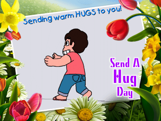 A Cute Send A Hug Day Card.