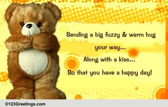 Fuzzy And Warm Hug... Free Cute Hugs eCards, Greeting Cards | 123 Greetings