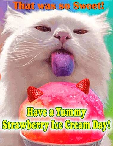 Strawberry Ice Cream Day Card!