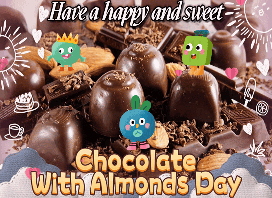 A Sweet Chocolate With Almonds Card.