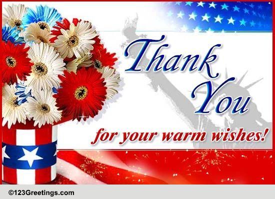 Send July 4th Thank You Wishes.