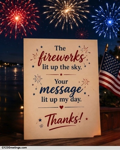 A Glimmering July 4th Thank You Note