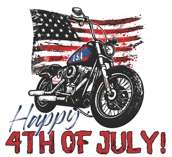 4th Of July Motorbike Card.