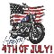4th Of July Motorbike Card.