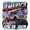 Monster Truck 4th July Card.