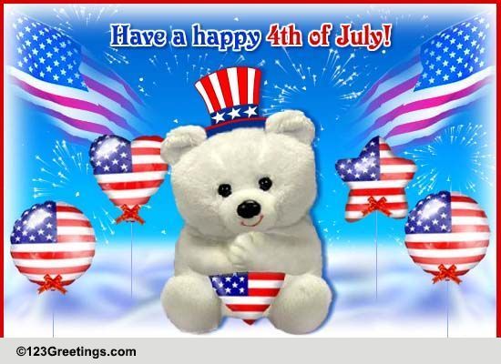 Hugs N' Wishes For A Happy July 4th! Free Happy Fourth of July eCards ...