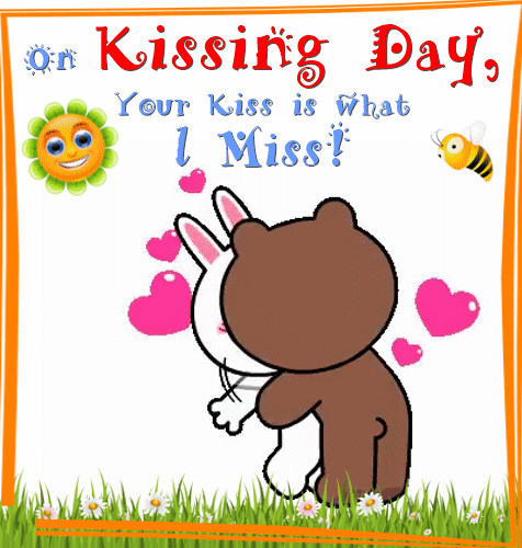 A Funny Kissing Day Card For You.