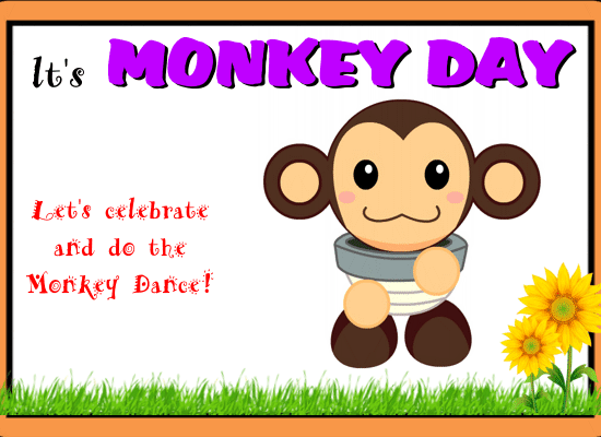 A Monkey Day Dance Card.