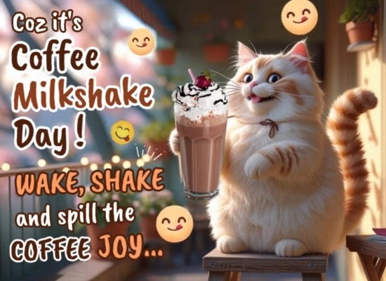 A Cute Coffee Milkshake Day Ecard!