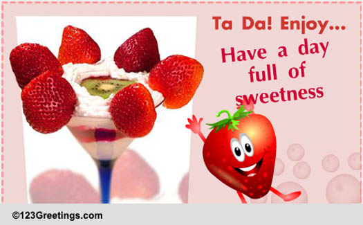 Sweet Strawberry Sundae Day Wishes.