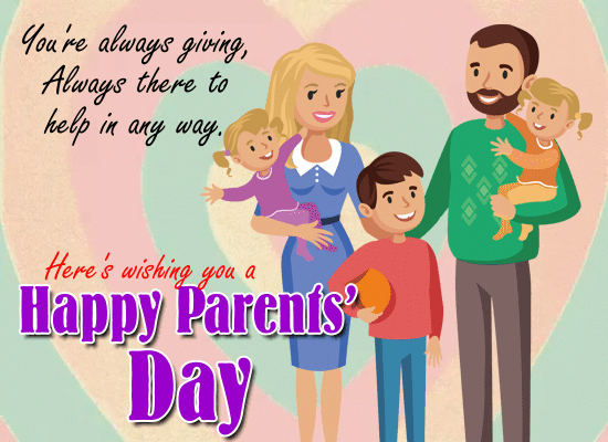 A Nice Ecard On Parents’ Day.