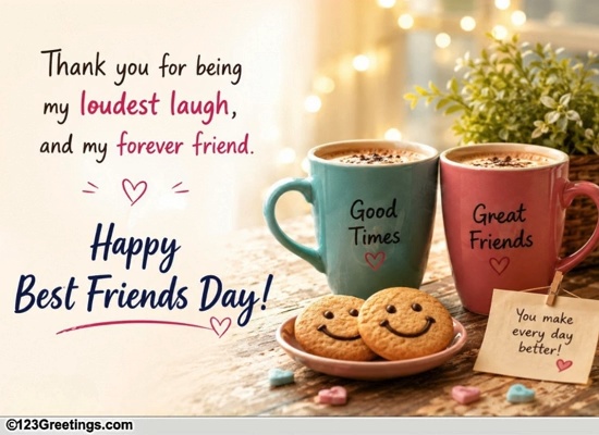 For The Friend Whose Fun To Be Around Free Happy Best Friends Day ...