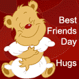 Cute Best Friends Day Hug.